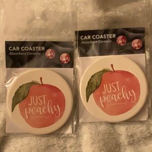 Just Peachy car coasters